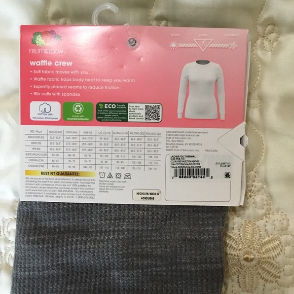 Fruit of the Loom Women's Cotton Blend Eversoft Waffle Thermal Top, Sizes M XL - Picture 8 of 13